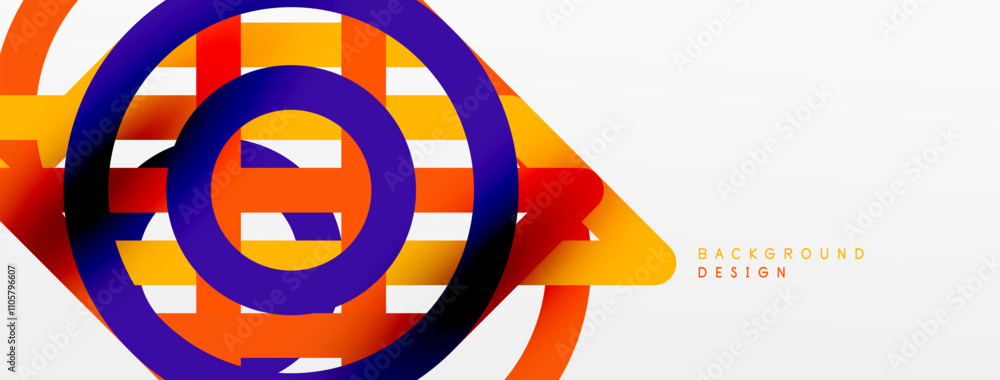 Poster Abstract background - colorful circle lines technology or business digital template