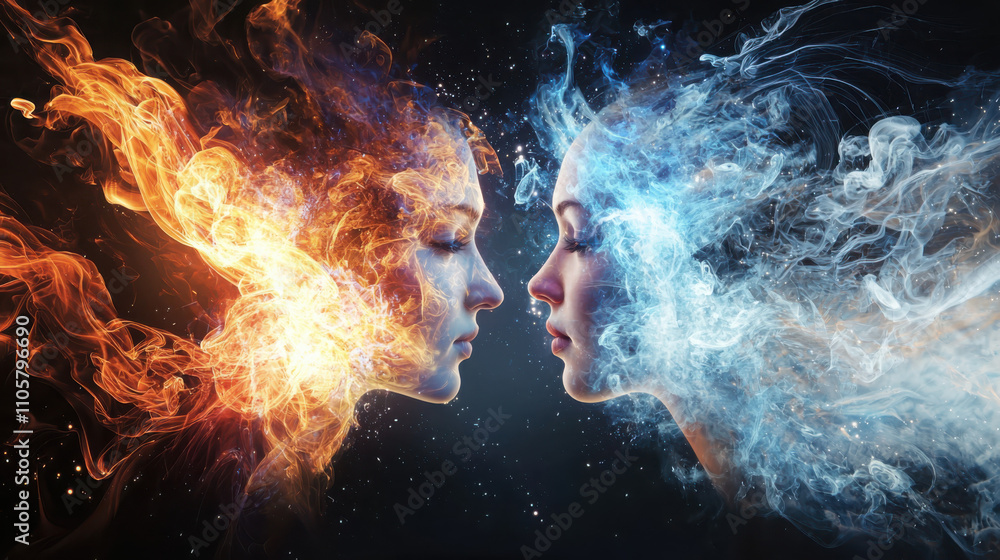 Poster exploring empathy visualization through interconnected energy fields representing emotional dynamics