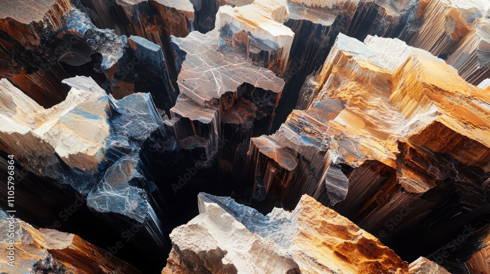Poster exploring fractal geological networks revealing earth's internal structures through digital technolo