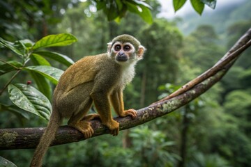Obraz premium The Gabon talapoin (Miopithecus ogouensis), also known as the northern talapoin