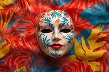 Bright pink hibiscus flowers entwined with string lights on a green vine, creating a vibrant and tropical festive scene