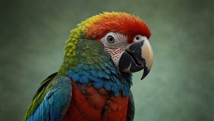 Colorful parrot with a striking mix of feathers in green, blue, and red.