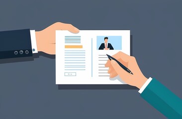 Signing contract, business deal or partnership, banking loan, investment contract or job offer agreement concept, success businessman handshake with client holding pen ready to sign agreement contract