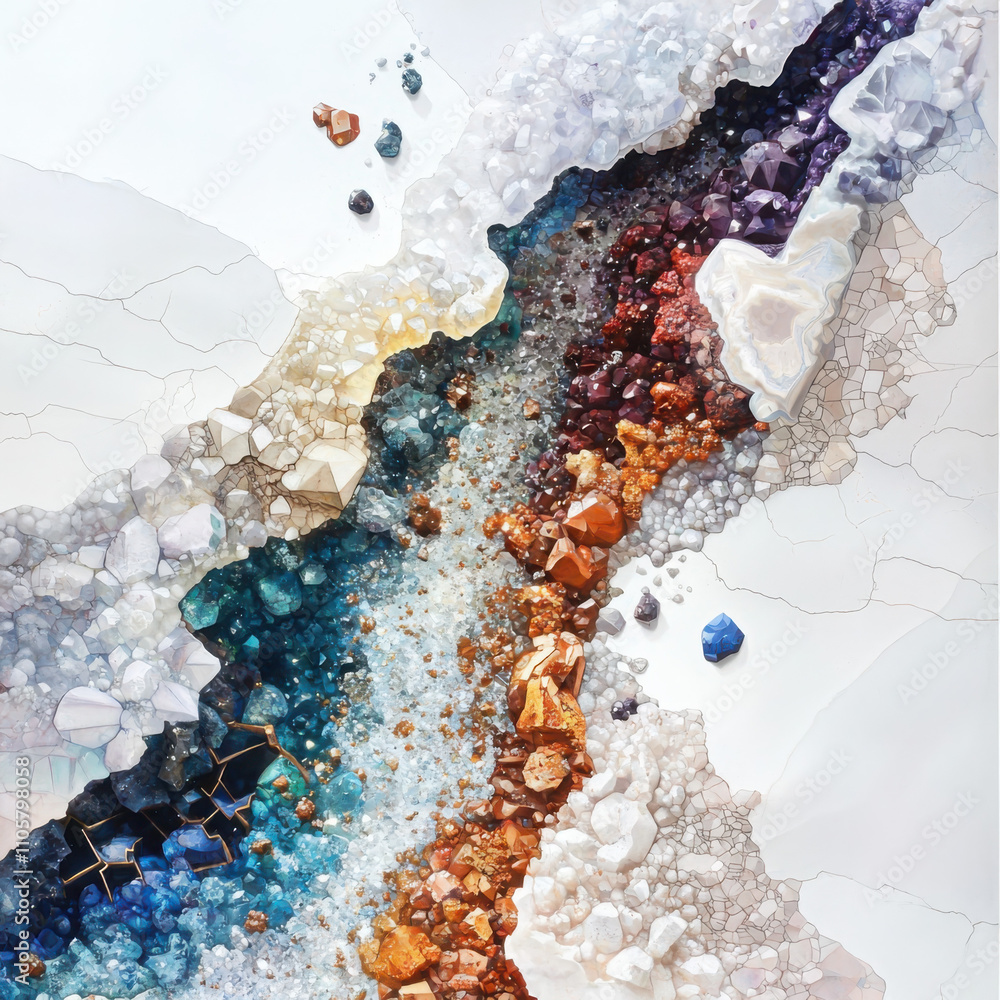 Poster exploring the mineral crystallization timeline a geological macro perspective on earth's dynamic pro