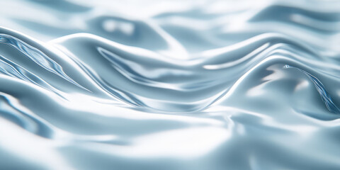 Obraz premium Liquid metal texture 3d render illustration illustration style. Abstract background with soft waves of metallic substance