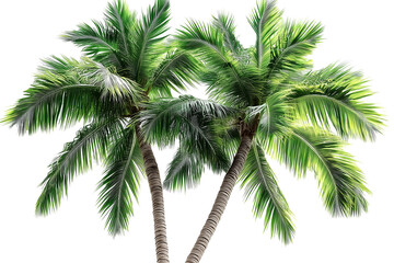 Fototapeta premium Silhouetted Palm Trees on Transparent Background