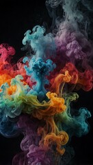 Fototapeta premium Colorful smoke background created with generative AI technology.