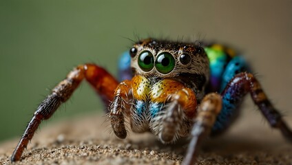 Colorful spider close-up.