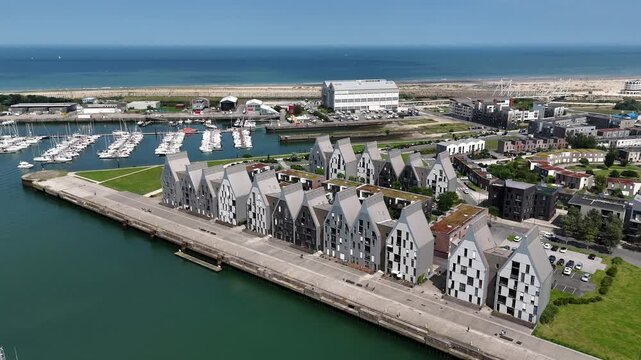 Drone footage of Dunkirk's architecture, France