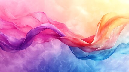 Abstract watercolor strokes in vibrant rainbow hues on a white background. A celebration of diversity, individuality, and inclusivity of the LGBTQ community.