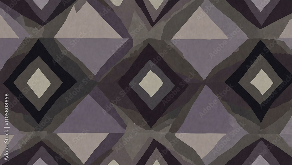 Poster concentric diamond pattern with a gray-violet background.