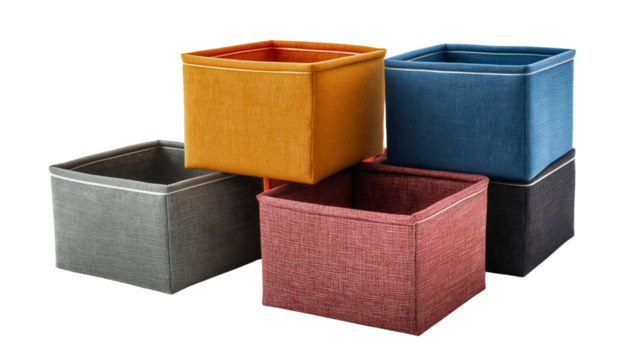 Foldable fabric storage container in white and black design, perfect for organizing clothes and supplies in modern home or closet