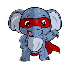 Elephant-SuperHero Cartoon, Elephant Illustration, Hand Drawn Cartoon.