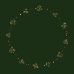 Series of Christmas floral frame and background in retro vintage classical style