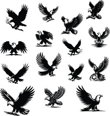Eagle silhouette vector white background eagle illustration