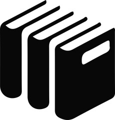 Books Icon Vector. Flat black symbol. Pictogram is isolated on a white background. Designed for web and software interfaces.