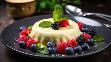 Delicious Creamy Yogurt Parfait with Fresh Raspberries, Blackberries, and Blueberries