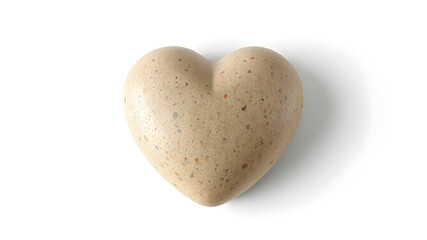 Fototapeta premium A small heart-shaped pebble with a smooth surface, isolated on white