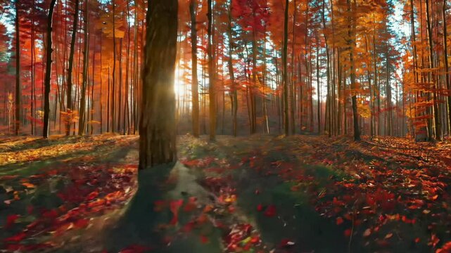 Four Seasons Timelapse: A Transition From Spring to Summer, Autumn, and Winter in a Forest