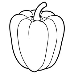 Bell pepper line art vector on a white background