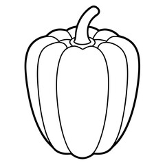 Bell pepper line art vector on a white background