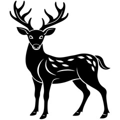 Fototapeta premium deer icon silhouette on White background