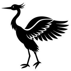 Migratory bird icon silhouette on White background 