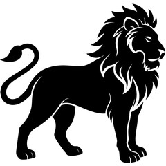 lion silhouette on White background 