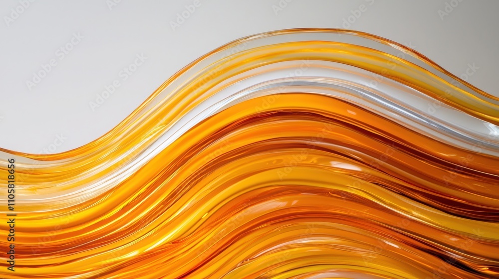 Poster a vibrant wave of orange and white lines creates a dynamic, flowing texture, suggesting movement and