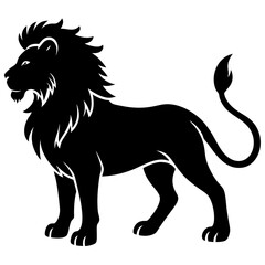 lion silhouette on White background 