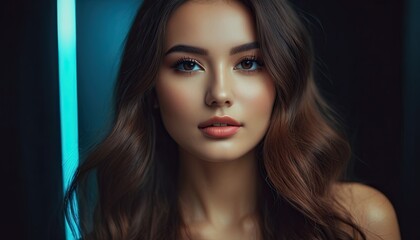 Fototapeta premium Beauty Fair Face long Portrait Pose Shooting
