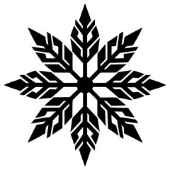 snowflake icon silhouette illustration on a white background
