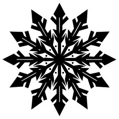 snowflake icon silhouette illustration on a white background