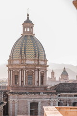 Obraz premium panorama of the city of Palermo at sunset from the roof top