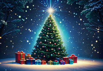 christmas tree with gifts