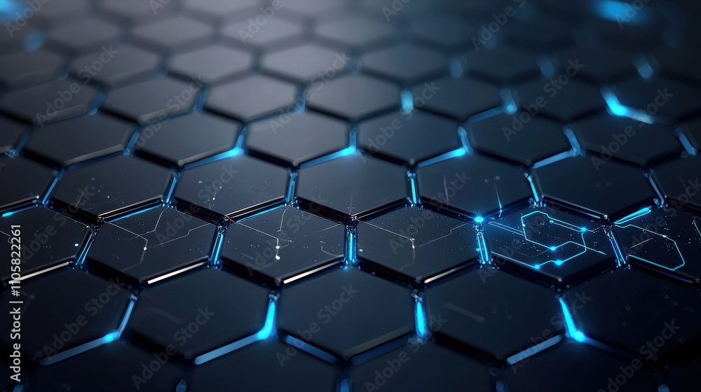 Aufkleber futuristic hexagonal pattern digital realm graphic design technology environment close-up view innov
