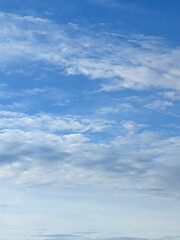 Big White Fluffy Clouds on A Blue Sky With Fine Whispy Lines