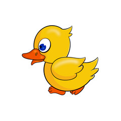 Duck Cartoon, Duck Illustration, Hand Drawn Cartoon.