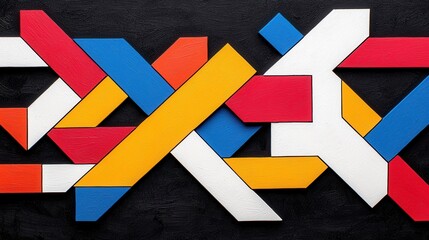 Colorful Geometric Shapes and Patterns on a Dark Background for Creative Projects