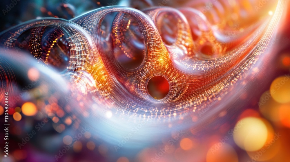 Poster a dynamic visual of interconnected quantum gates, with energy fields highlighting the operations of 