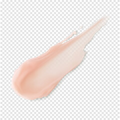 Pink lip balm or lip scrub mask stroke smear. Skin care texture beauty product realistic vector object