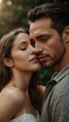 Fototapeta premium Couple in romantic embrace.
