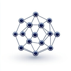 Abstract network structure representing connections and data flow. isolated on white background.