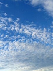 Big White Fluffy Clouds on A Blue Sky With Fine Whispy Lines