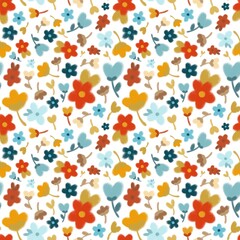 colorful seamless pattern with flowers