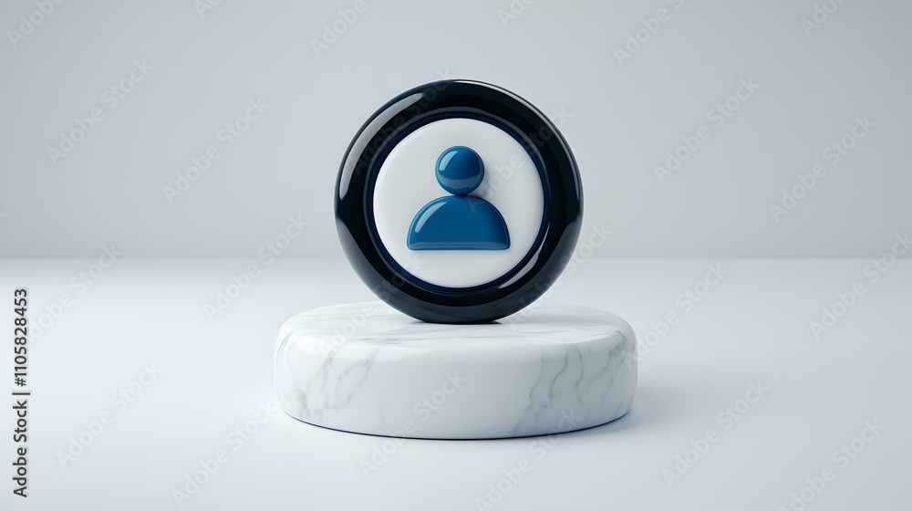 Poster minimalist user profile icon featuring a monochrome design, emphasizing simplicity and modern aesthe