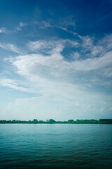 Beautiful Tranquil Lake Under Vast Sky