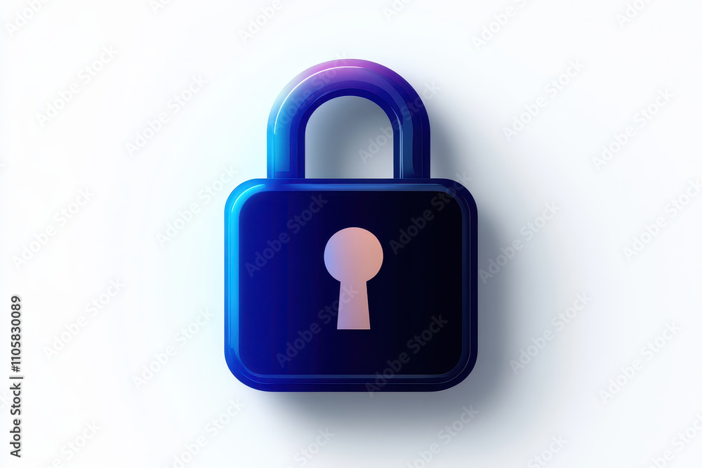 Poster modern digital padlock icon representing online security and data protection. isolated on white back