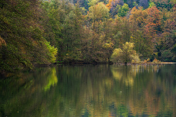 adda river during the autumnal season, lecco