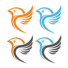 Bird Logo Design Set Vector Templates for Branding.